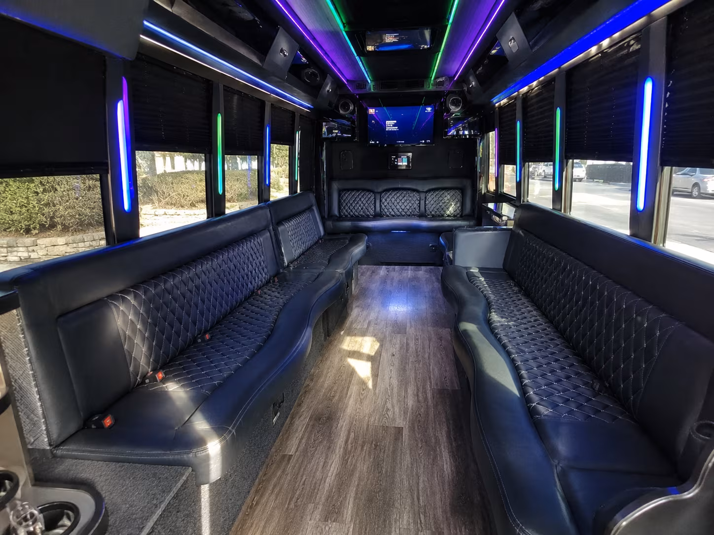 lakeville 15 passenger party bus interior