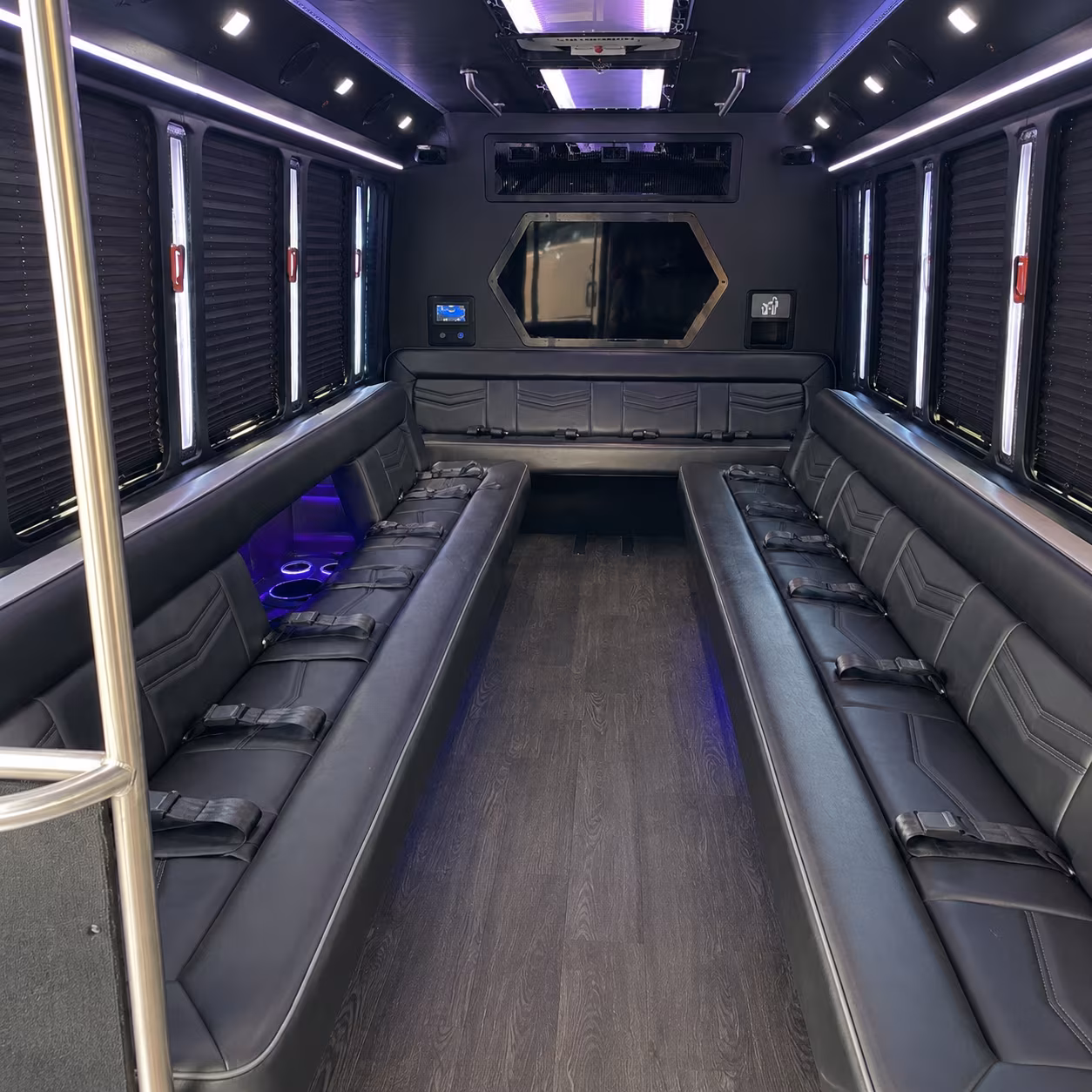 lakeville 18 passenger party bus interior