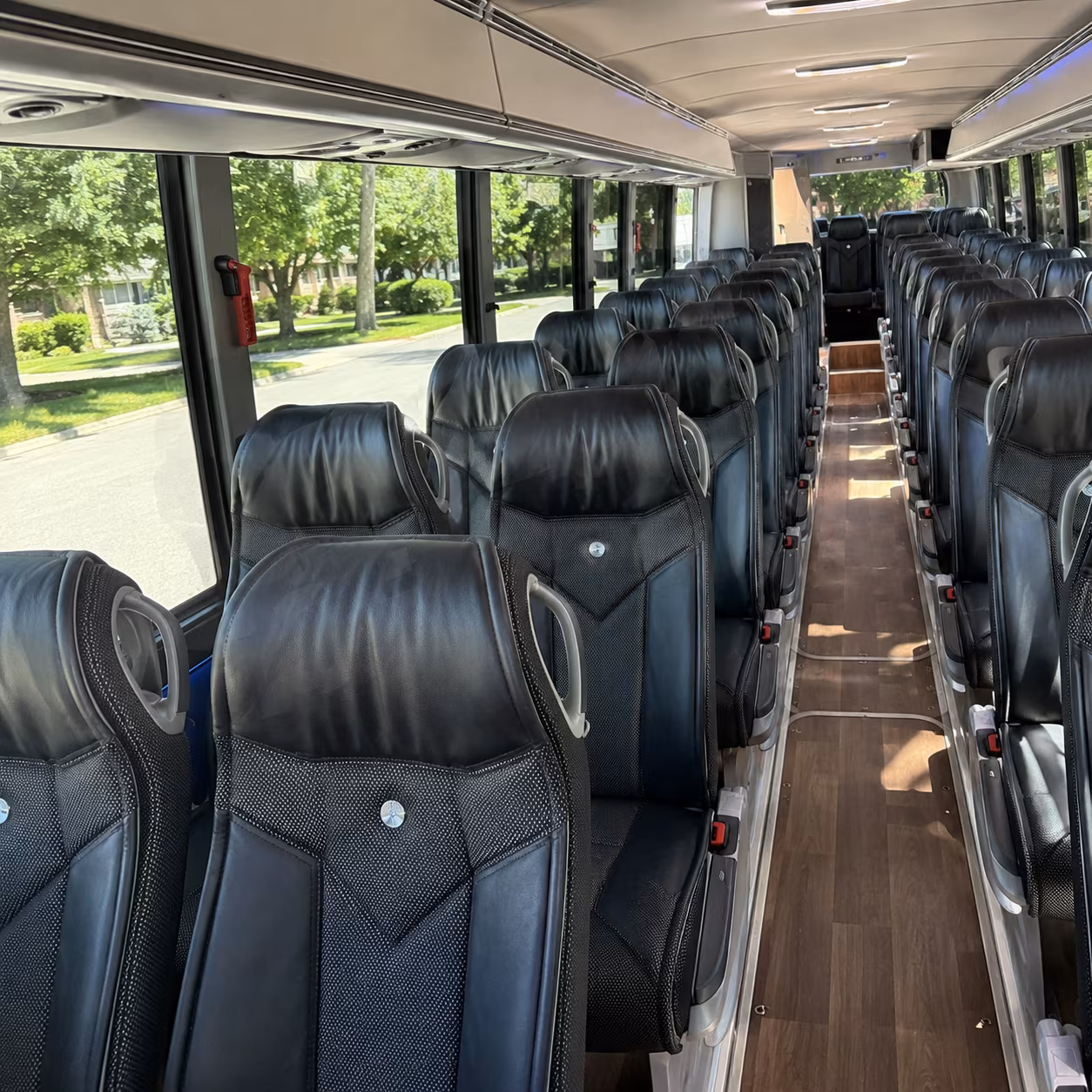 lakeville 40 passenger charter bus inside