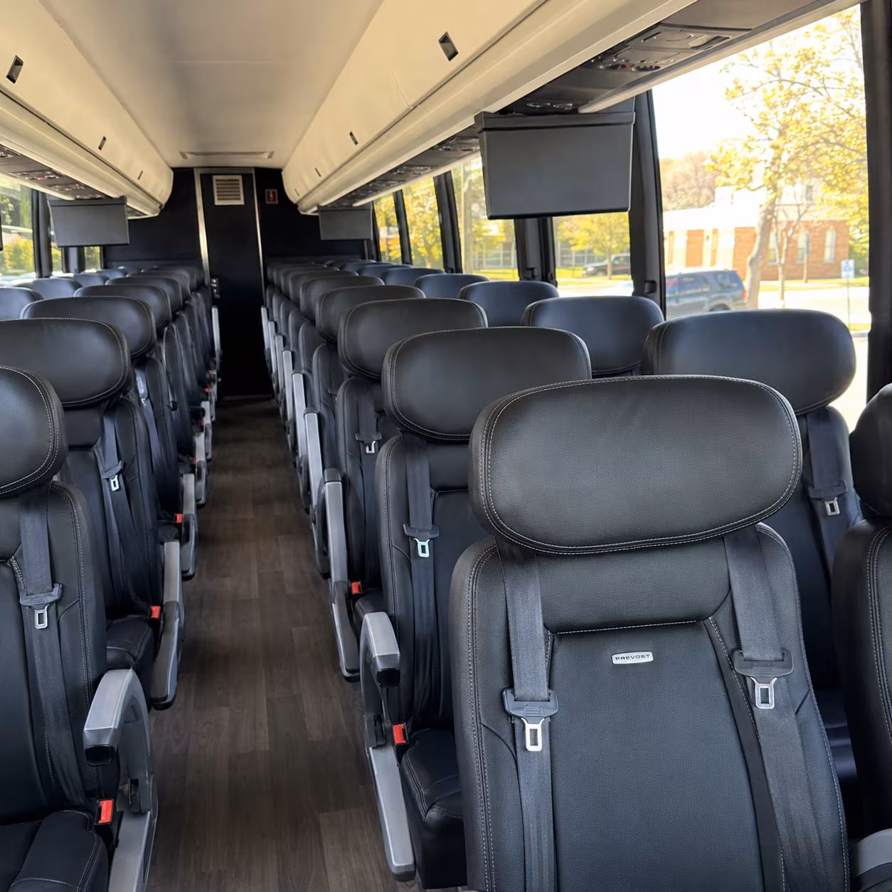 lakeville 45 passenger charter bus inside