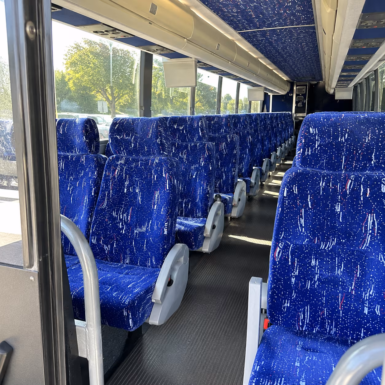lakeville 50 passenger charter bus inside