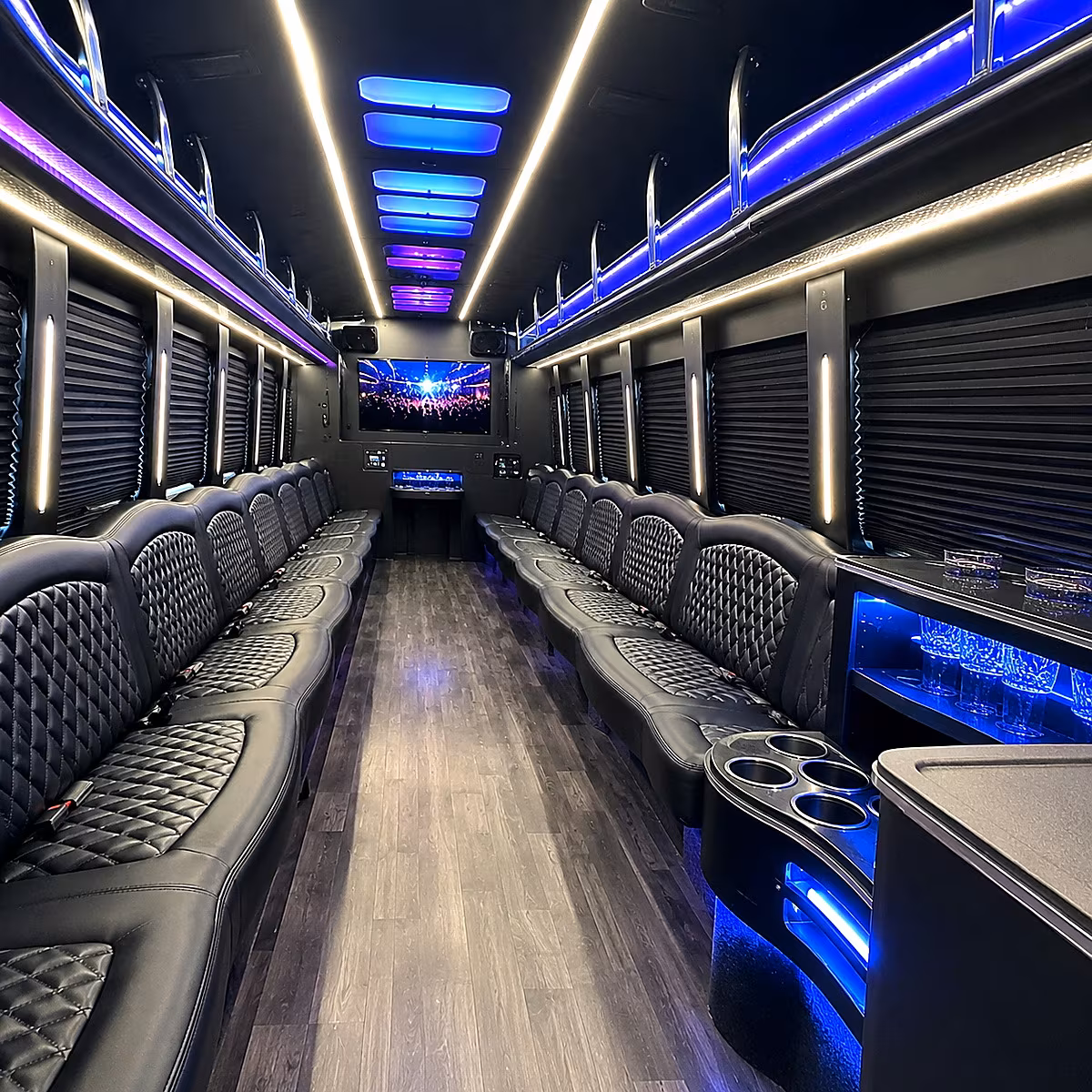 party buses to target center and xcel energy center shows